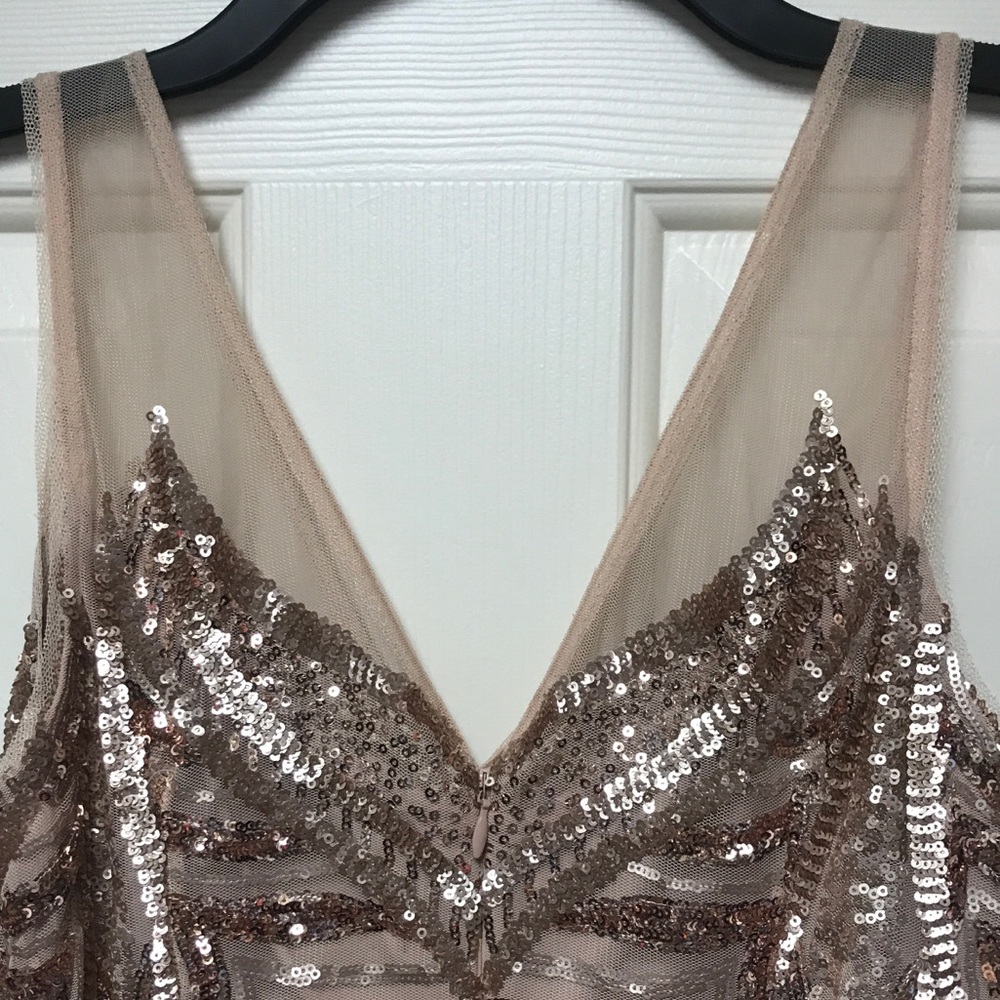 Adrianna Papell Sequin Embroidered Gown - Picture 5 of 8